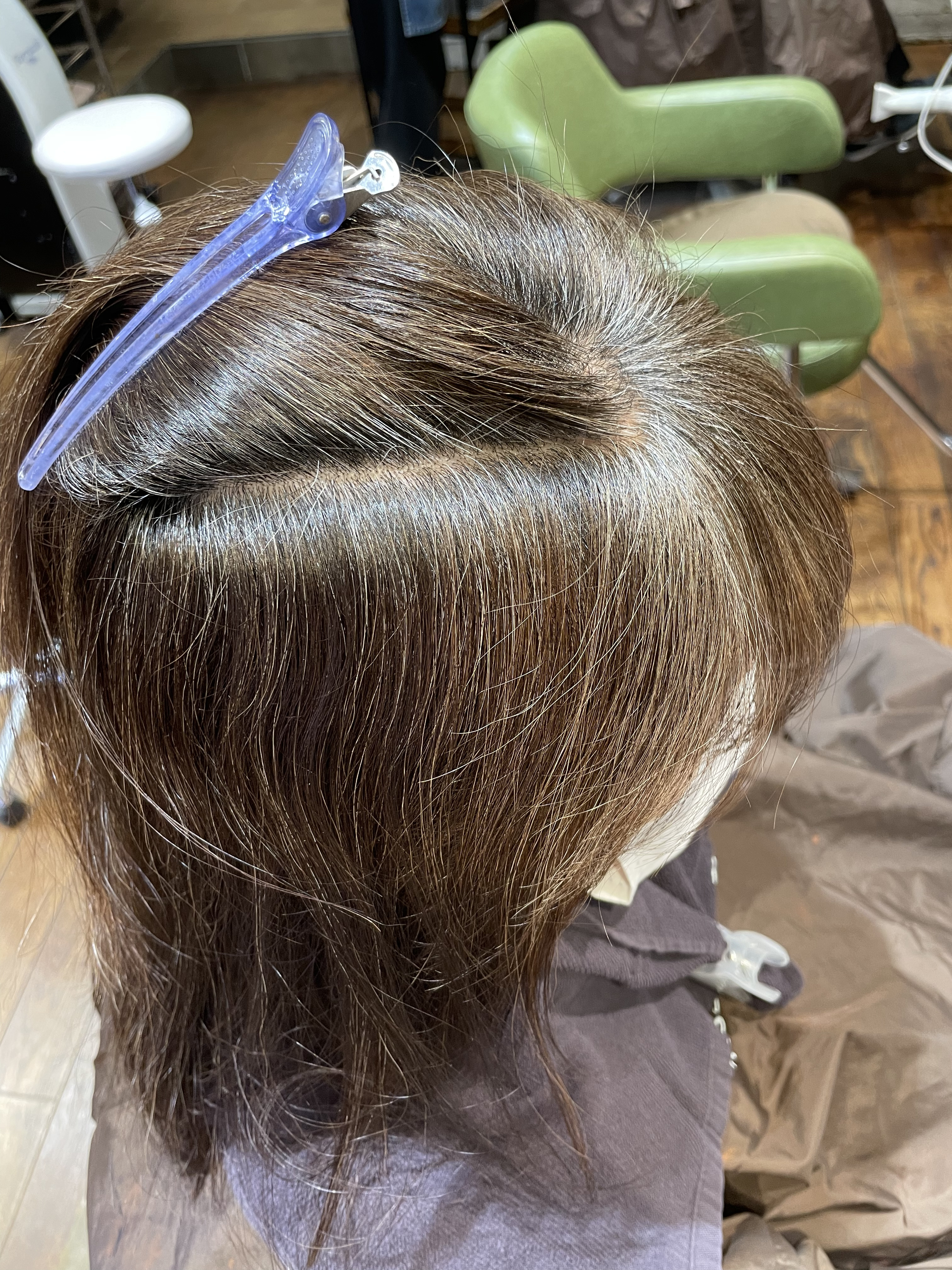 30代のお客様 白髪ぼかしの シークレットハイライト